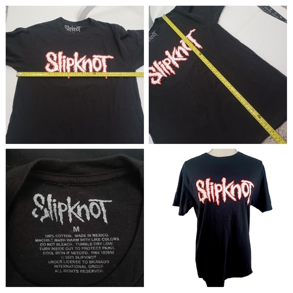 Slipnot Graphic Print T-Shirt Medium Black -Short Sleeve -Tagless - Picture 10 of 10